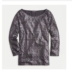 Black Sequins Top, New with Tags - JCrew